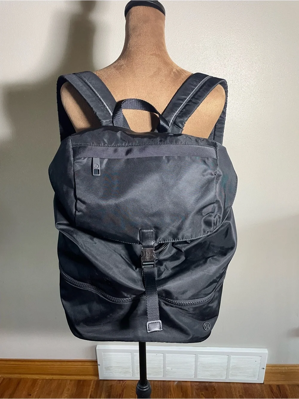 lululemon Go Lightly Rucksack Black Backpack with Front Buckle